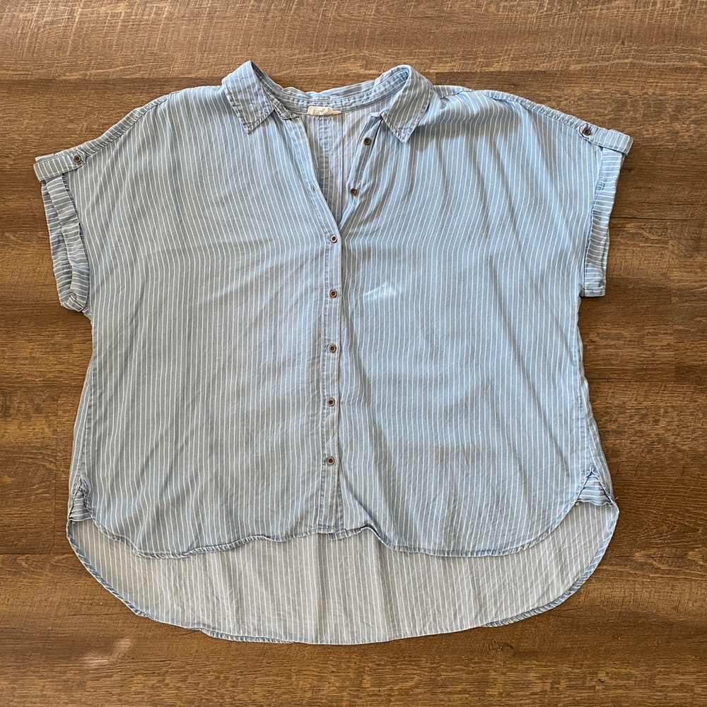 Jane and Delancey | Blue and White Striped Buttom Down
